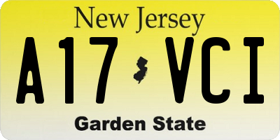 NJ license plate A17VCI