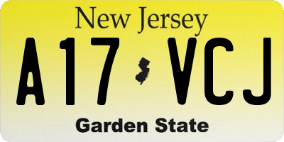 NJ license plate A17VCJ