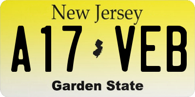 NJ license plate A17VEB