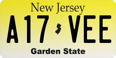 NJ license plate A17VEE
