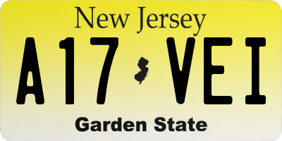 NJ license plate A17VEI