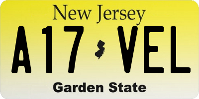NJ license plate A17VEL