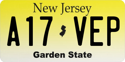 NJ license plate A17VEP