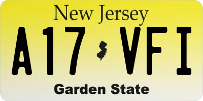 NJ license plate A17VFI