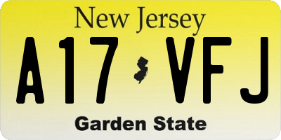 NJ license plate A17VFJ