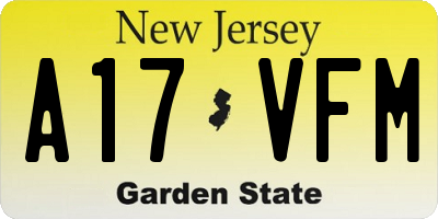 NJ license plate A17VFM