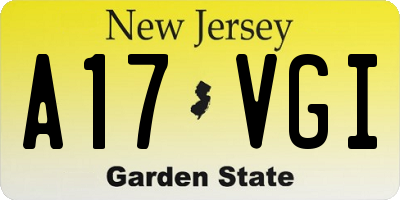 NJ license plate A17VGI