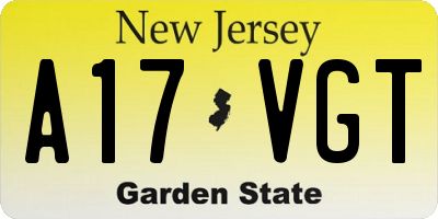 NJ license plate A17VGT