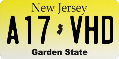 NJ license plate A17VHD