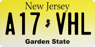NJ license plate A17VHL