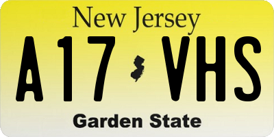 NJ license plate A17VHS