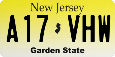 NJ license plate A17VHW