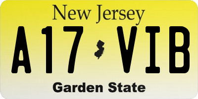 NJ license plate A17VIB