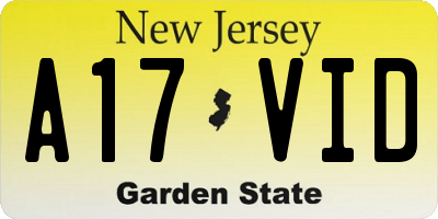 NJ license plate A17VID