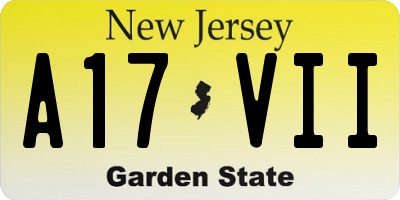 NJ license plate A17VII
