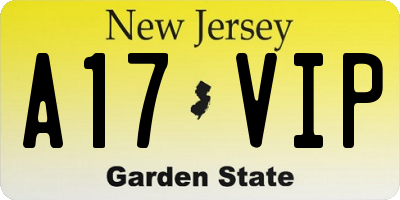 NJ license plate A17VIP