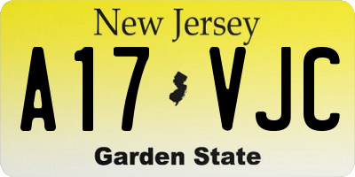 NJ license plate A17VJC