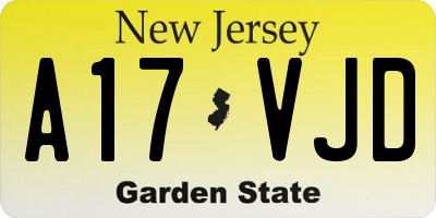 NJ license plate A17VJD