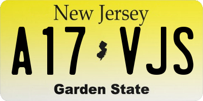 NJ license plate A17VJS