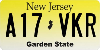 NJ license plate A17VKR