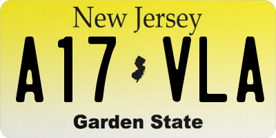 NJ license plate A17VLA