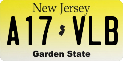 NJ license plate A17VLB