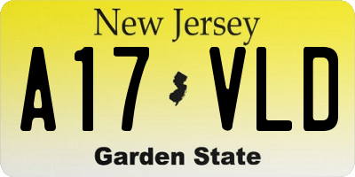 NJ license plate A17VLD