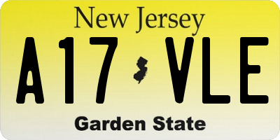NJ license plate A17VLE