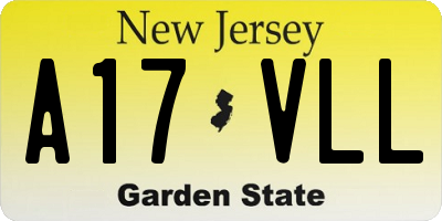 NJ license plate A17VLL