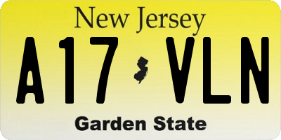 NJ license plate A17VLN