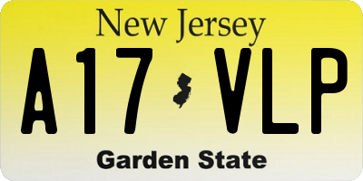 NJ license plate A17VLP