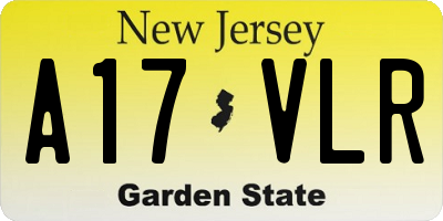 NJ license plate A17VLR