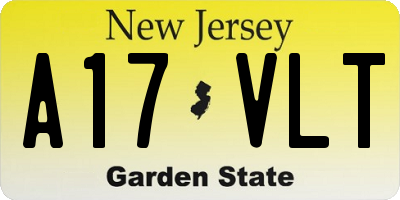 NJ license plate A17VLT