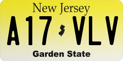 NJ license plate A17VLV