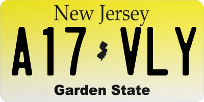 NJ license plate A17VLY