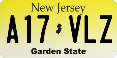 NJ license plate A17VLZ