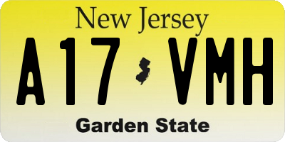 NJ license plate A17VMH