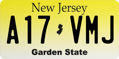 NJ license plate A17VMJ