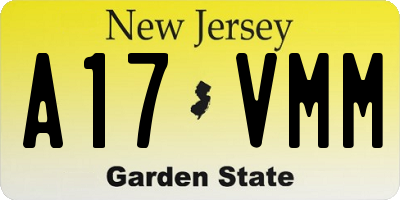 NJ license plate A17VMM