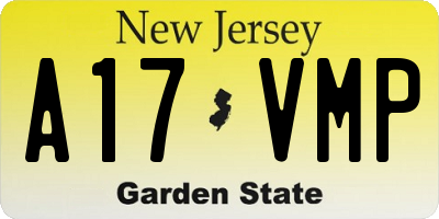 NJ license plate A17VMP