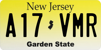 NJ license plate A17VMR