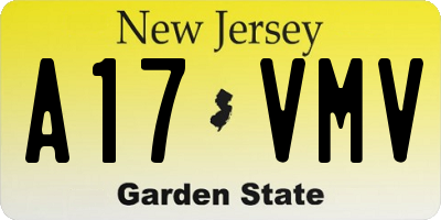 NJ license plate A17VMV