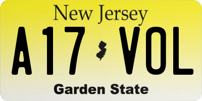 NJ license plate A17VOL