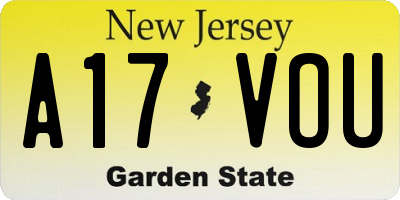 NJ license plate A17VOU