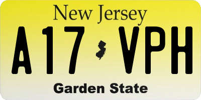 NJ license plate A17VPH