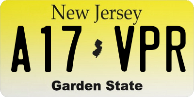 NJ license plate A17VPR