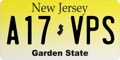 NJ license plate A17VPS