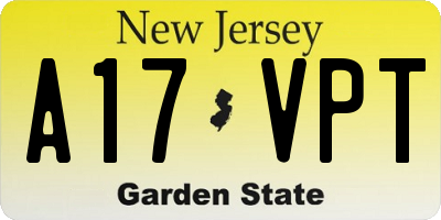 NJ license plate A17VPT