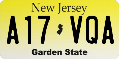 NJ license plate A17VQA