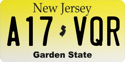 NJ license plate A17VQR